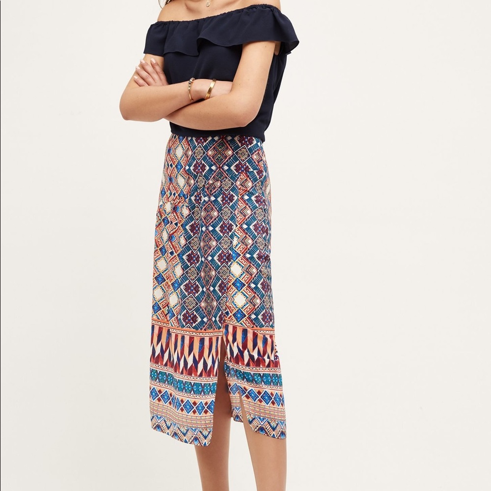 Anthropologie HD in Paris Sz 12 Silk Skirt Wrap